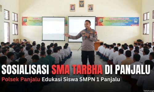 Polisi Sosialisasikan Penerimaan Murid Baru SMA Kemala Taruna Bhayangkara ke Siswa SMPN 1 Panjalu Ciamis