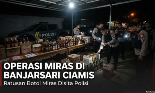 Gerebek Gudang Miras di Banjarsari Ciamis, Polisi Sita Ratusan Botol dan Dus Minuman Keras